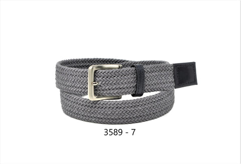 Bench Craft - Solid French Braid Elastic Casual Belt - 35MM - 3591