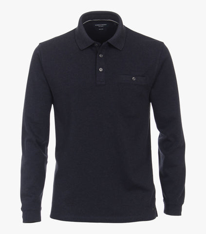 Casa Moda - Long Sleeve Polo Shirt - Easy Care - Soft Feeling - Modern Fit - 403478000