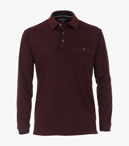 Casa Moda - Long Sleeve Polo Shirt - Easy Care - Soft Feeling - Modern Fit - 403478000