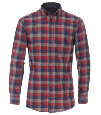Casa Moda - Long Sleeve - Cashmere Feeling Flannel - Comfort Fit - 403543400 Clearance