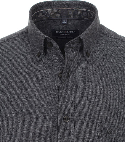 Casa Moda - Long Sleeve Shirt -  Cashmere Feeling Flannel- 100% Cotton - Comfort Fit - 413763300 - Clearance