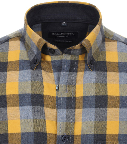 Casa Moda - Long Sleeve Shirt - Cashmere Feeling Flannel - 100% Cotton - Comfort Fit - 413763500