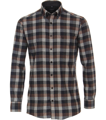 Casa Moda - Long Sleeve Shirt - Cashmere Feeling Flannel - 100% Cotton - Comfort Fit - 413763500