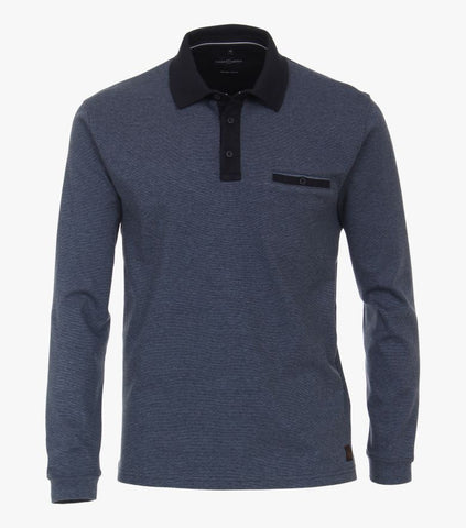 Casa Moda - Long Sleeve Polo Shirt - Light Weight - Organic Cotton - Modern Fit - 423916600