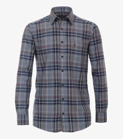 Casa Moda - Long Sleeve Shirt - 100% Cashmere Feeling Cotton - Comfort Fit - 423949400 Clearance