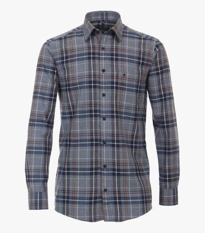 Casa Moda - Long Sleeve Shirt - 100% Cashmere Feeling Cotton - Comfort Fit - 423949400