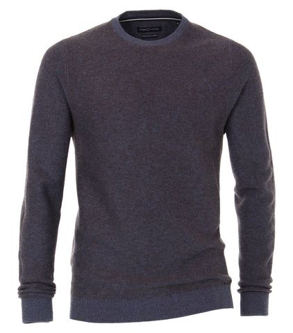 Casa Moda - Crew Neck Sweater - Wool/ Cotton - 493244300 - Clearance