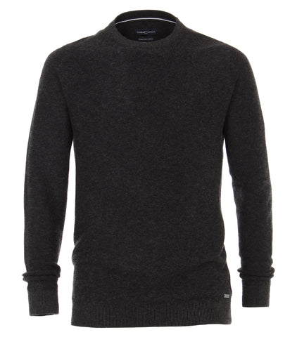 Casa Moda - Crew Neck Sweater - Wool/ Cotton - 493244300 - Clearance