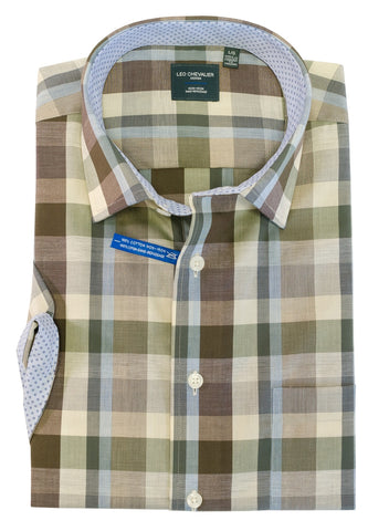 Leo Chevalier - Short Sleeve Shirt -100% cotton Non Iron -  522392 - Clearance