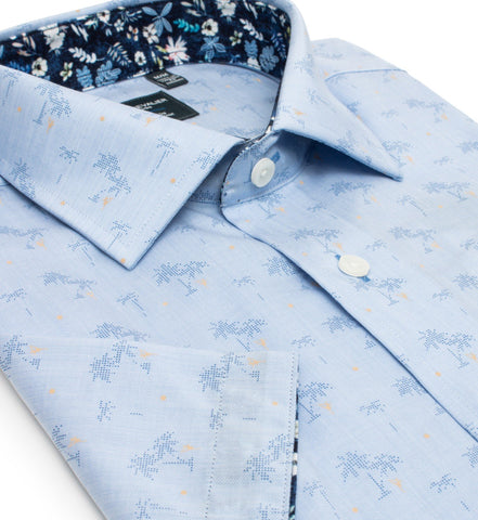 Leo Chevalier - Short Sleeve Shirt - Casual Fit - 100% Cotton Non-iron - Big and Tall - 526355/QT Clearance