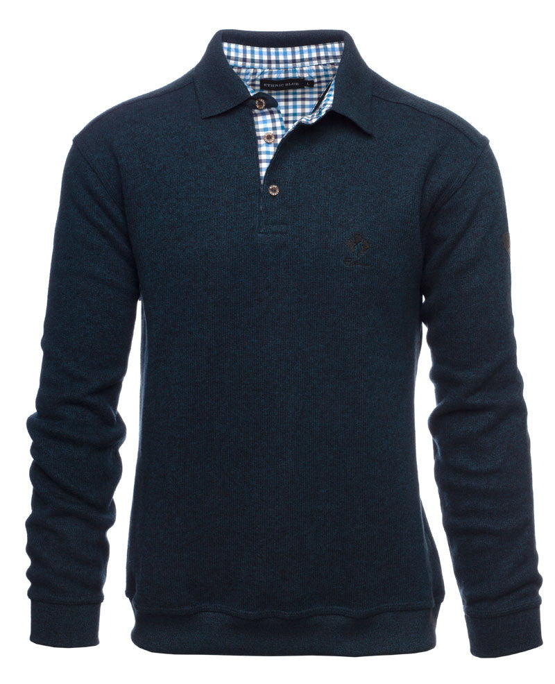 Blue and black polo sweater Clearance