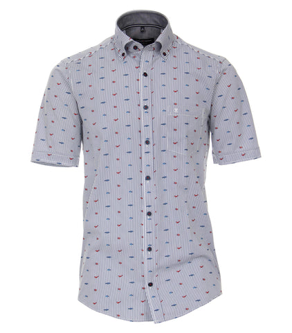Casa Moda -  Short Sleeve Cotton Shirt - Modern Casual Fit - 903346800