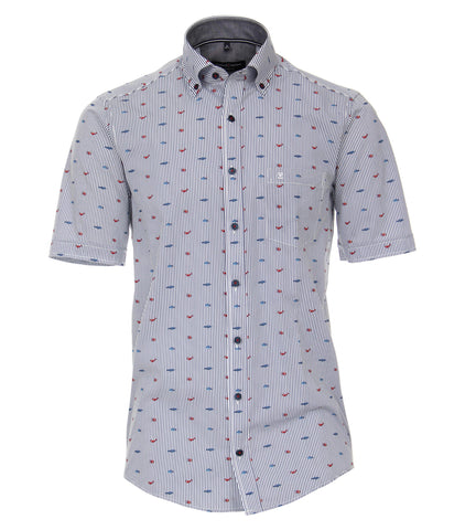 Casa Moda -  Short Sleeve Cotton Shirt - Modern Casual Fit - 903346800 Clearance