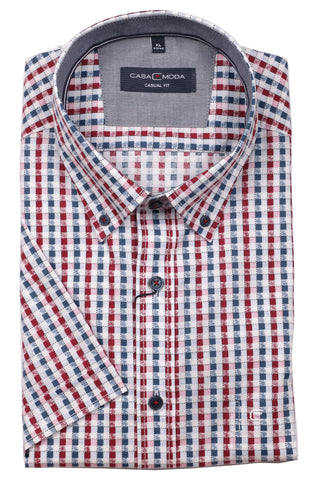 Casa Moda -  Short Sleeve Cotton Shirt - Modern Casual Fit - 903348000 Clearance
