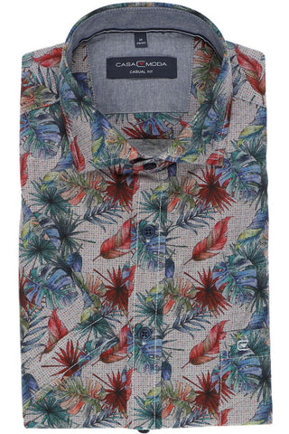 Casa Moda -  Short Sleeve Cotton Shirt - Modern Casual Fit - 903349300 Clearance