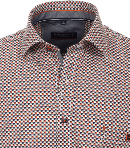 Casa Moda - Short Sleeve Cotton Shirt - Casual Fit - Sport Style - 923889100