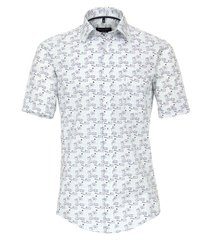 Casa Moda -  Short Sleeve Cotton Shirt - Modern Casual Fit - 993119900 - Clearance