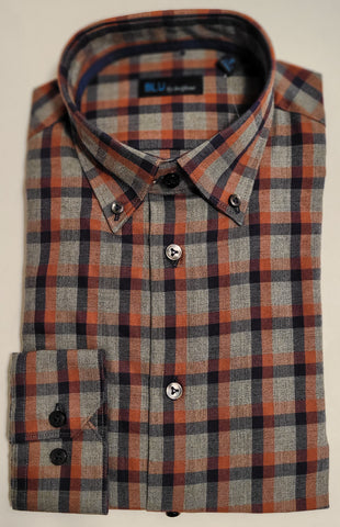 Blu  - Long Sleeve Shirt - Shaped Fit - B-2245677