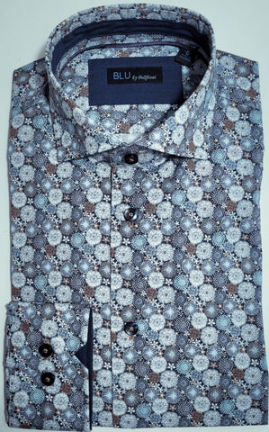 Blu  - Long Sleeve Shirt - Shaped Fit - B-2249672