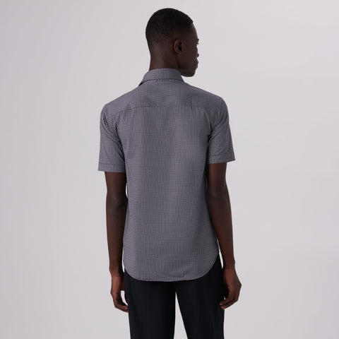 Bugatchi - Short Sleeve Shirt - Miles Diamond Print OoohCotton Tech - 8 Way Stretch - Modern Fit - BF9006F40