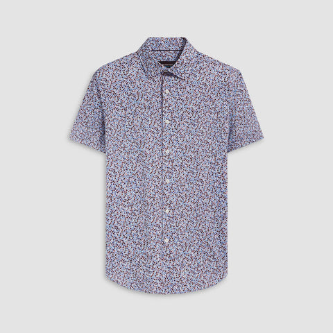 Bugatchi - Short Sleeve Shirt - Miles Floral Print OoohCotton Tech - 8 Way Stretch - Modern Fit - BF9358F40