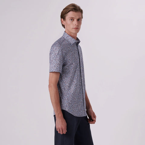 Bugatchi - Short Sleeve Shirt - Miles Floral Print OoohCotton Tech - 8 Way Stretch - Modern Fit - BF9358F40