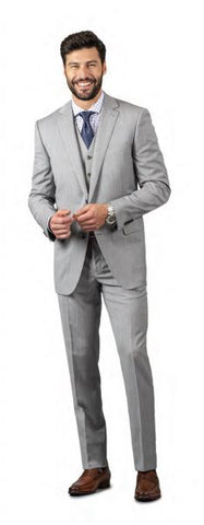 Paul Betenly - Classic Fit - Super 120s Stretch Wool Suit - (Charcoal, Grey, Light Grey)