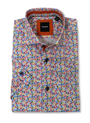 Serica - Elite - Short Sleeve Sport Shirt - 100% Cotton - Shaped Fit - ESP-2159025 Clearance