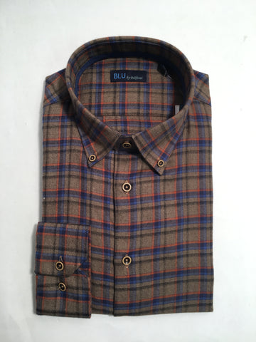 BLU  - Long Sleeve Shirt - Shaped Fit - Big and Tall - B-2245653T