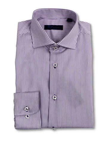 BLU - Long Sleeve Shirt - Non Iron 100% Cotton - Shaped Fit  - G2147556