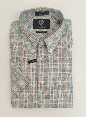 Viyella - Short Sleeve Cotton Blend Shirt - Classic Fit - 558353 - MADE IN CANADA