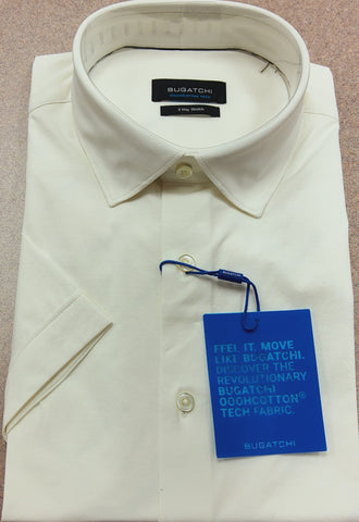 Bugatchi - Short Sleeve Shirt - Peter Solid OoohCotton Tech - 8 Way Stretch - Modern Fit - ISF9500F40