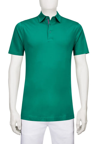 Solid Colour Green Polo Golf Shirt Bugatchi JCF2599F53-1