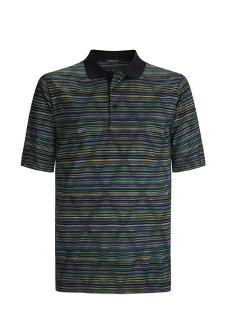 Dark multi-colour striped Golf Polo by Bugatchi 