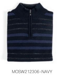 Modango - Mock Neck Quarter Zip Sweater - Wool Blend  - MOSW212306