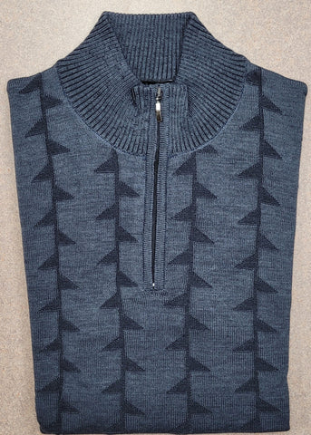 Modango - Mock Neck Quarter Zip Sweater - Wool Blend  - MOSW222313