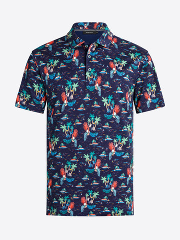 Bugatchi - Island Printed Polo Shirt - Mercerized Cotton - Modern Fit - RF4500F21 Clearance