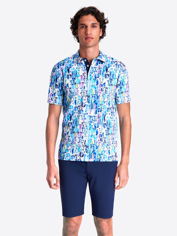 Bugatchi - Abstract Print Polo Shirt -  Mercerized Cotton - Modern Fit - RF4542F21 Clearance