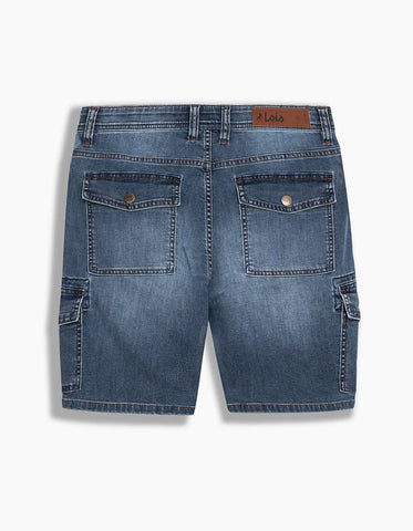 Lois - TOM - Stretch Denim Cargo Shorts - Cotton Blend - 1816-6934-95